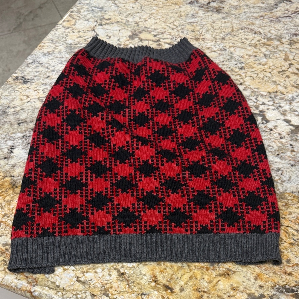 Red and Black Patterned Women's Skirt